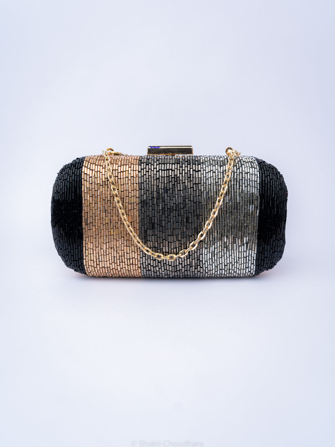 Pochette NR By Nidhi Rathi noire et marron avec ornements