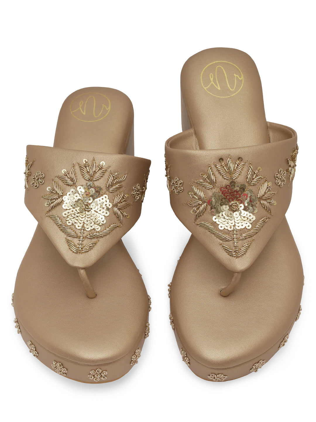 Embellished Ethnic Wedge Sandals