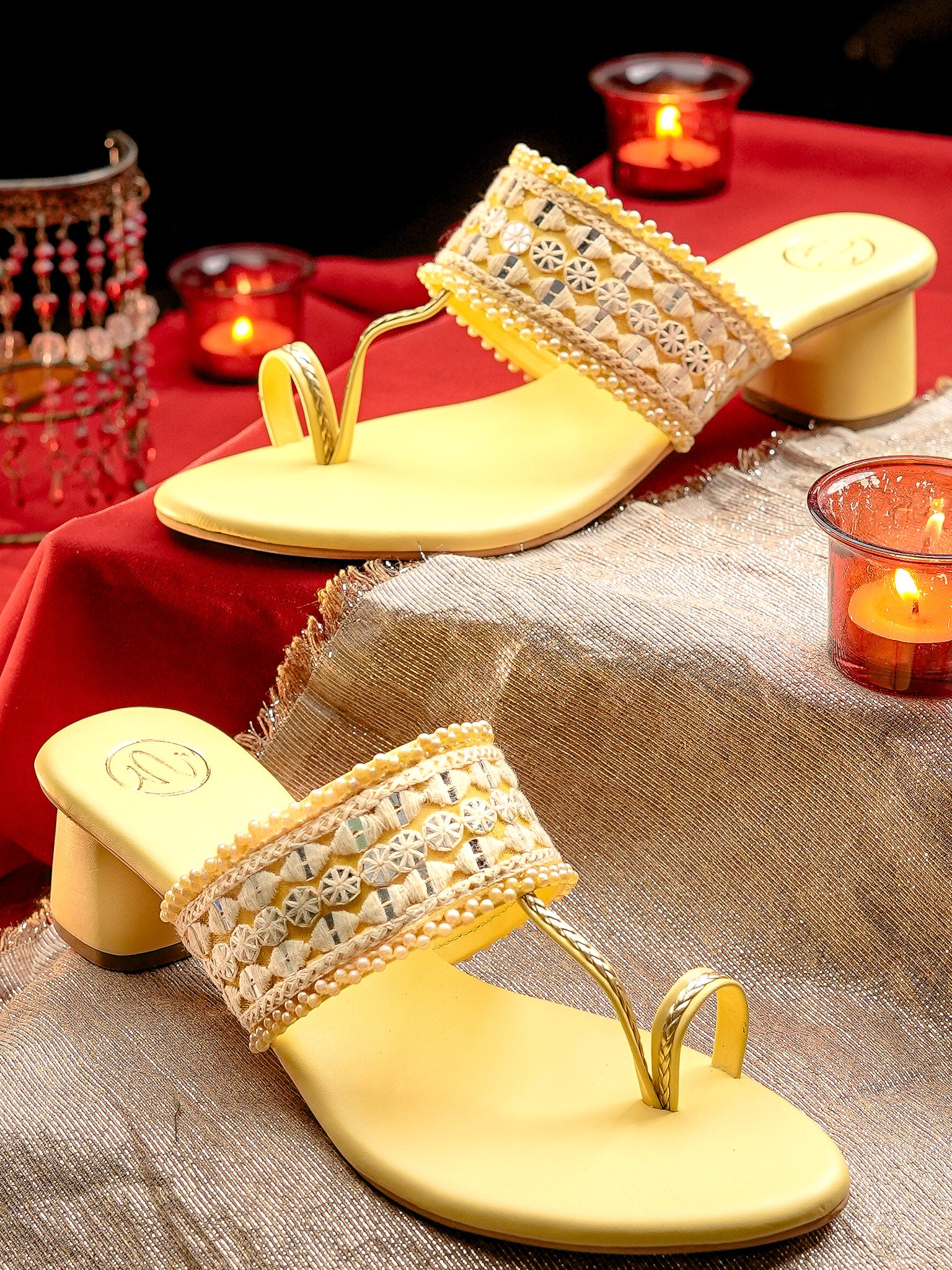 Women Embellished Block Heel Sandals