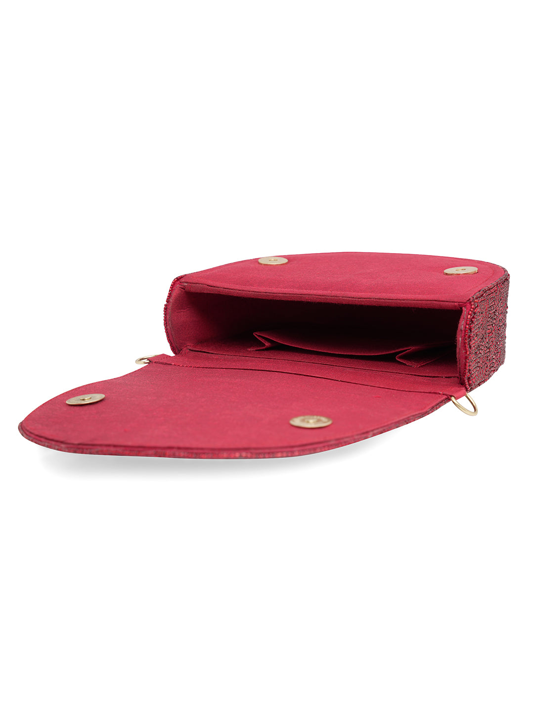 Red Patch Work Embellised Bag