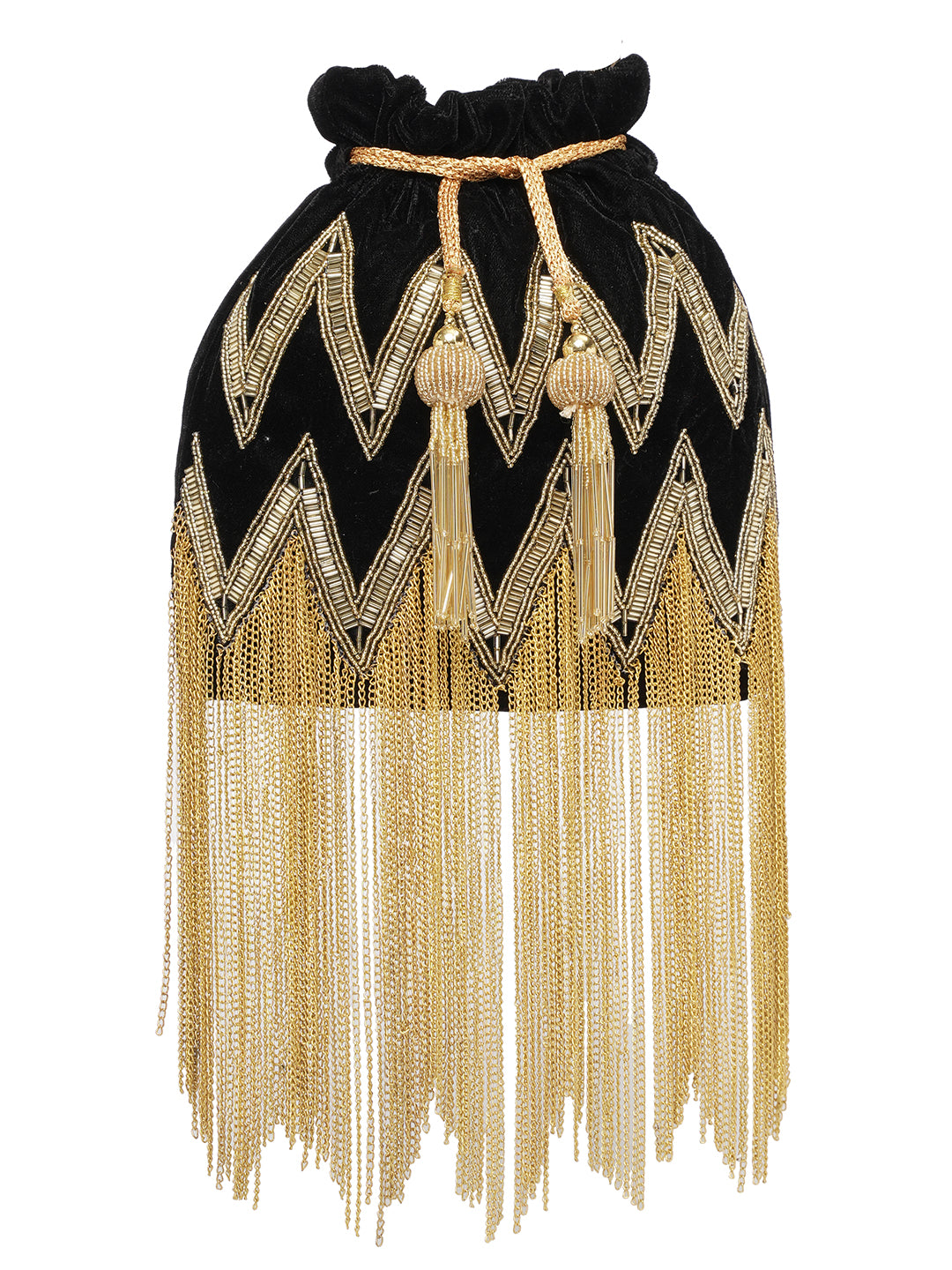 Black_Metal_Drop_Hard_Base_Potli_Bag_nidhi_rathi