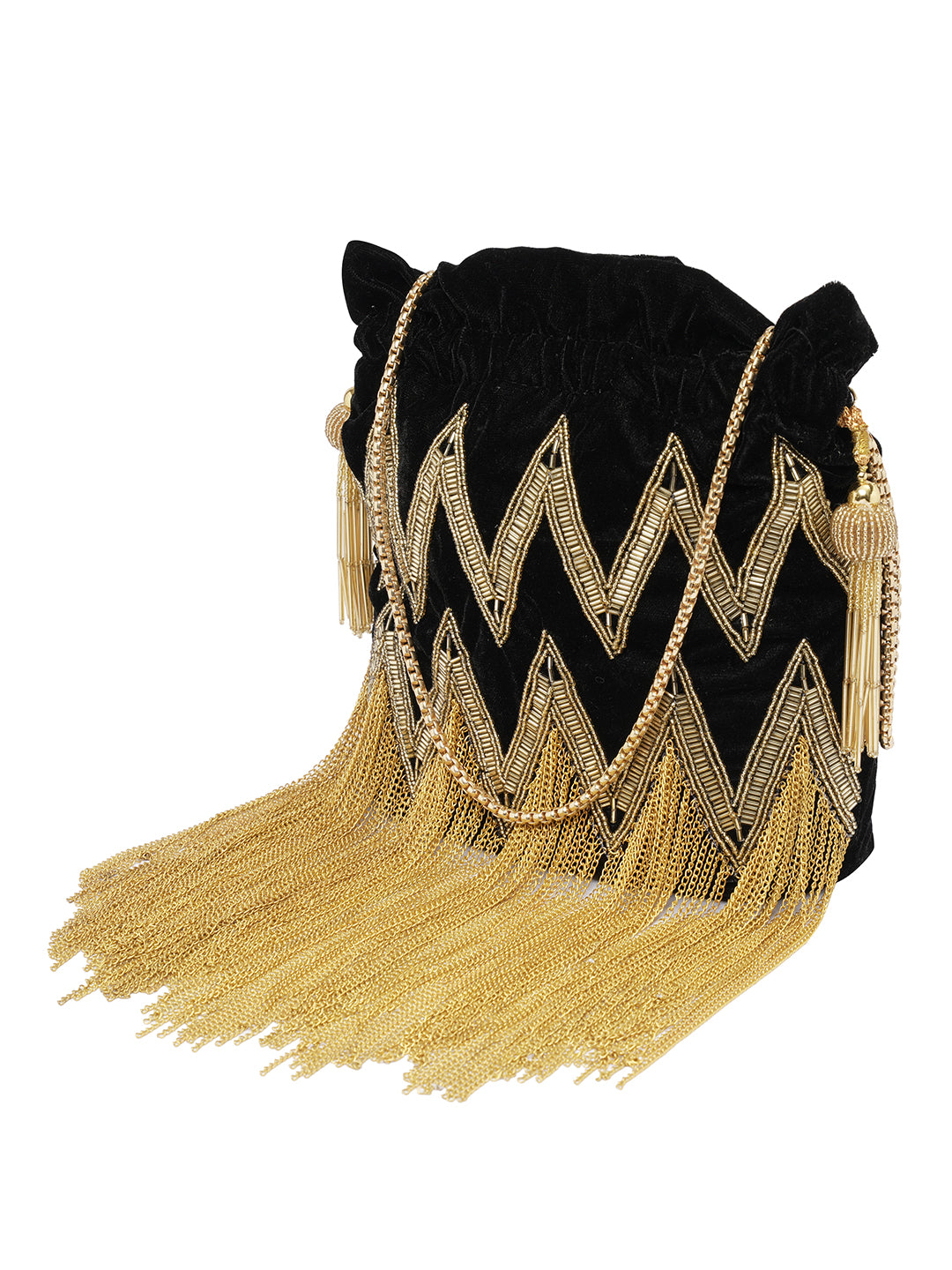 Black_Metal_Drop_Hard_Base_Potli_Bag_nidhi_rathi