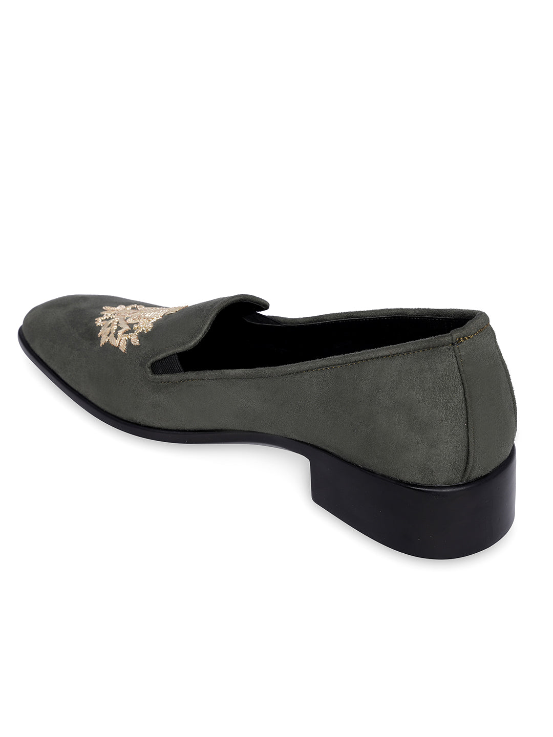 Men Embroidered Suede Loafers