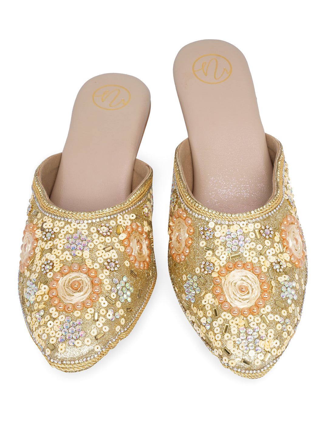 Women Embellished Block Heel Mules