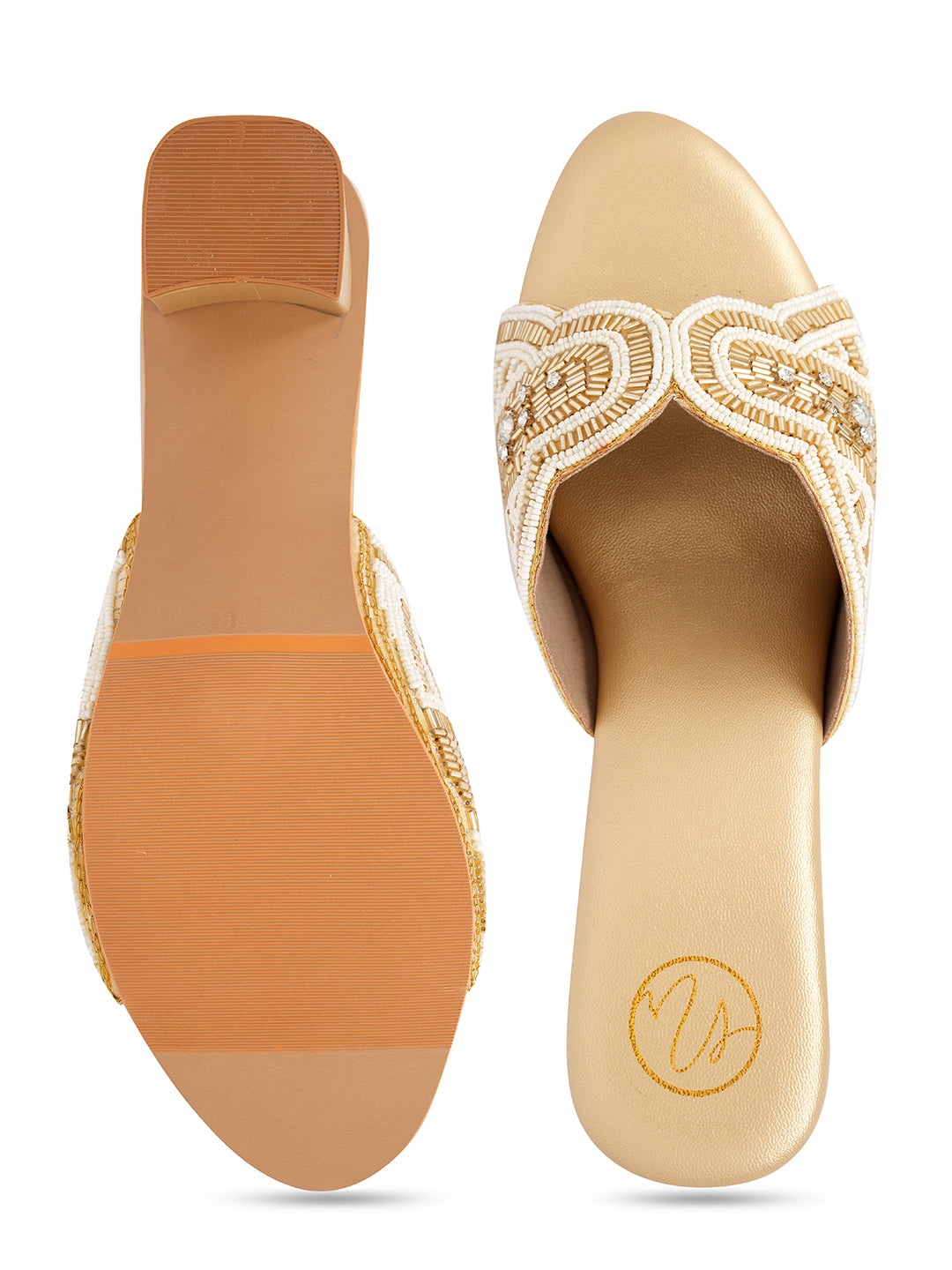 Embellished Party Block Sandals