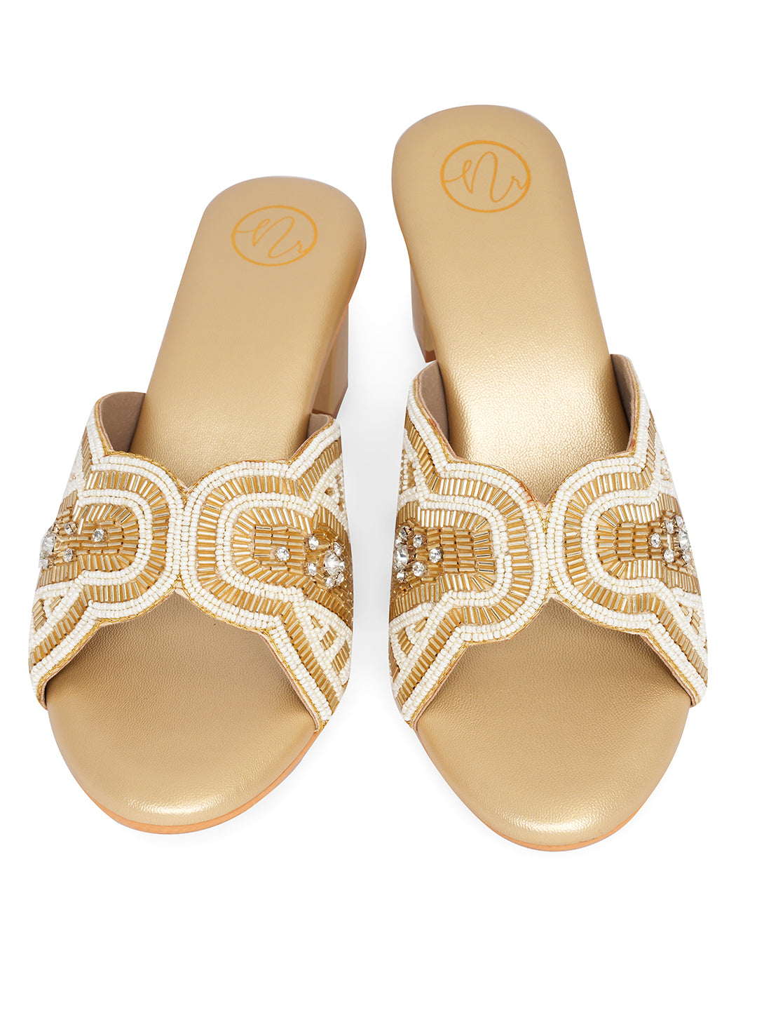 Embellished Party Block Sandals