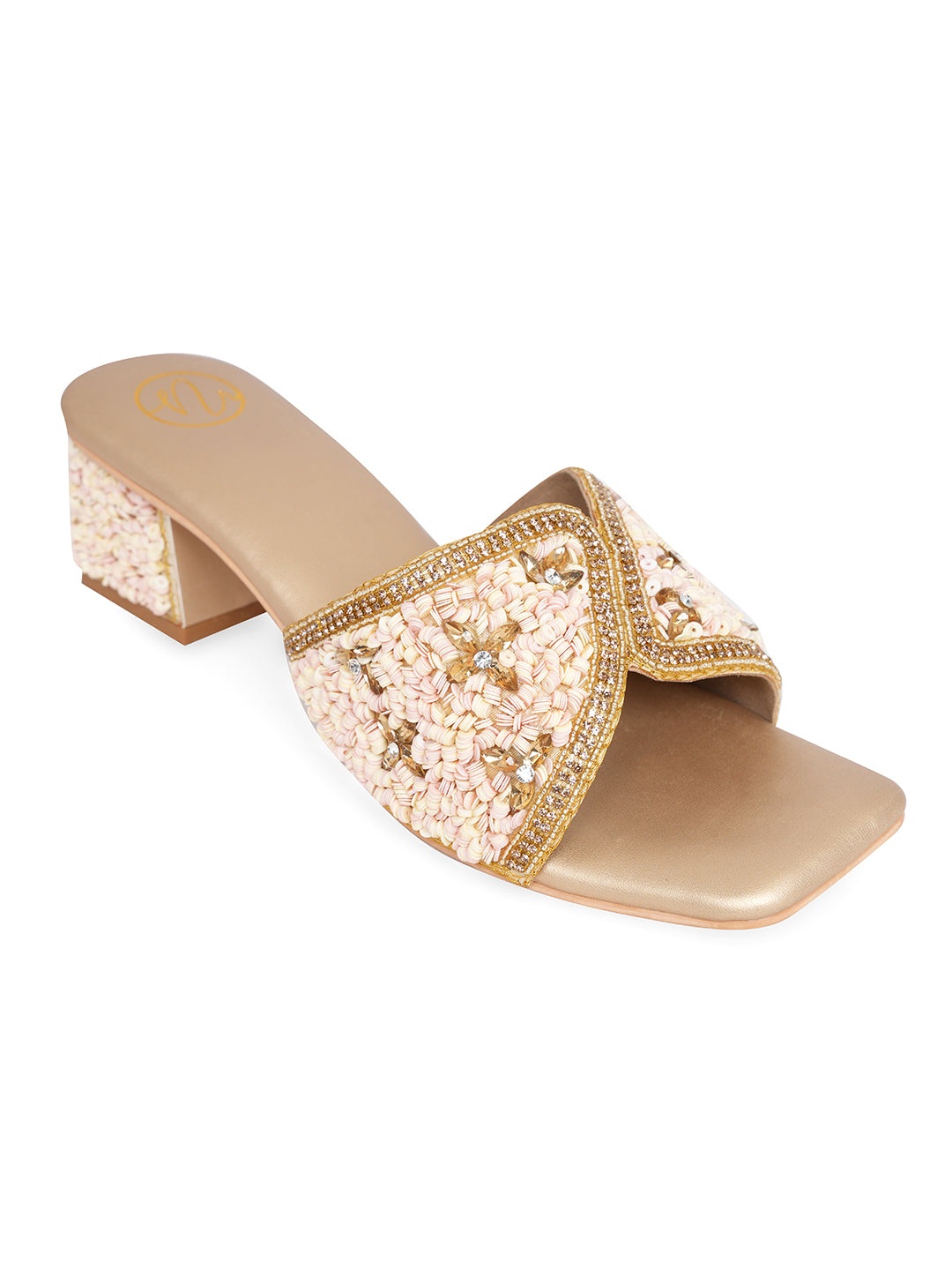 Embellished Party Block Sandals