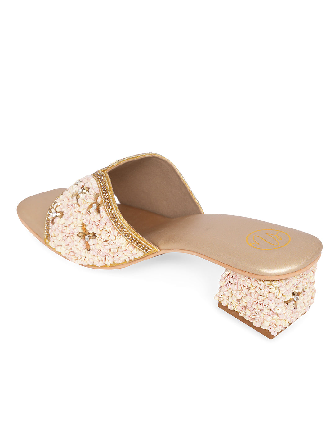 Embellished Party Block Sandals