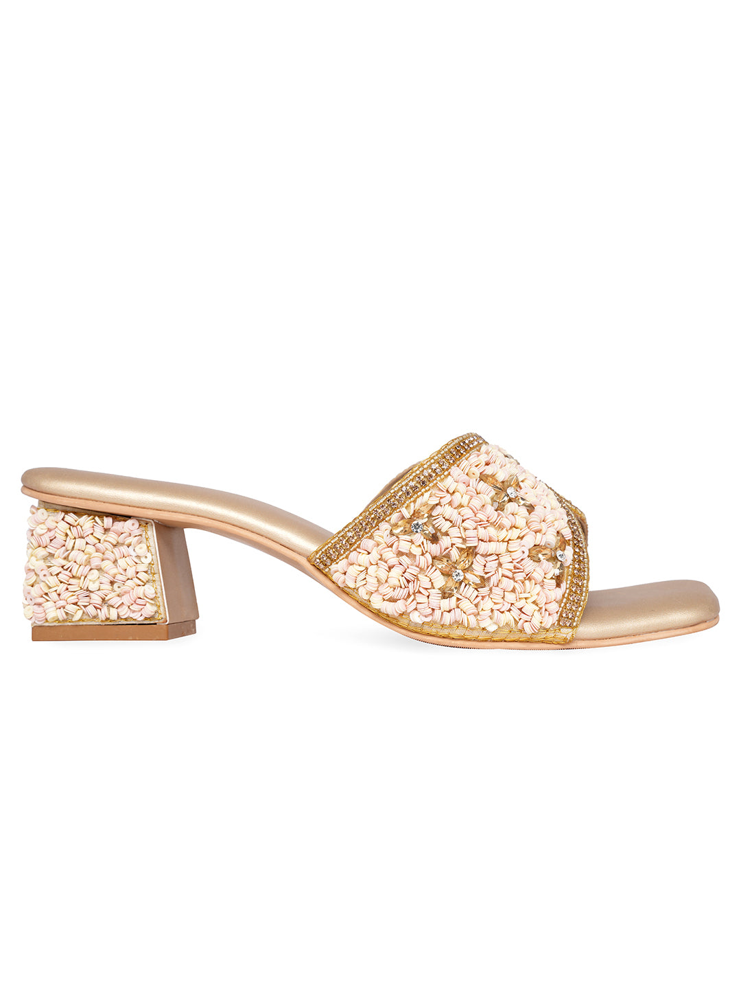 Embellished Party Block Sandals