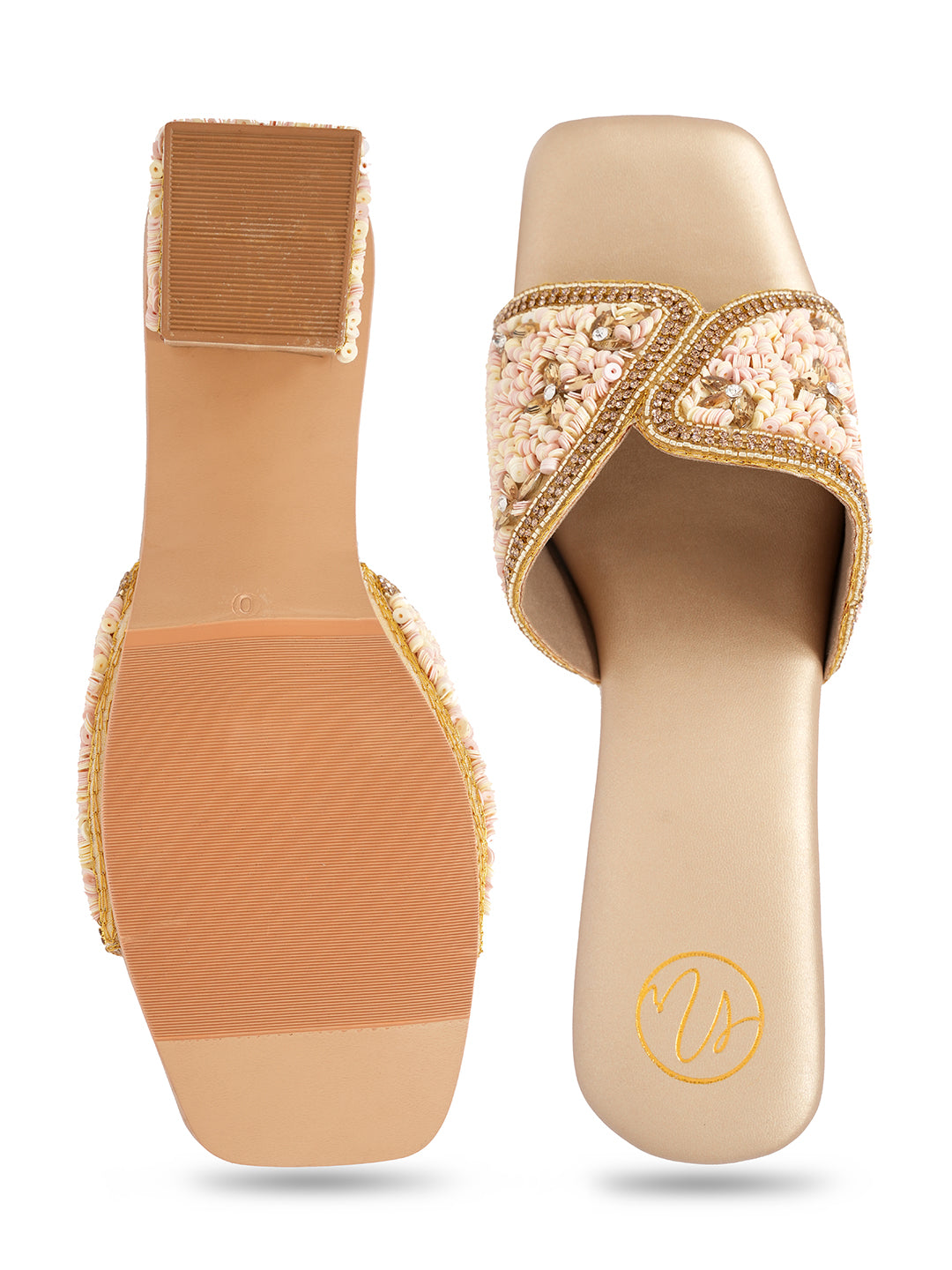 Embellished Party Block Sandals