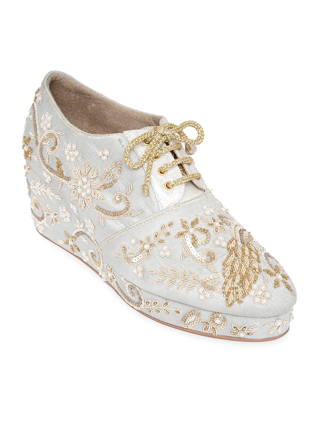 Embellished Party Wedge Sandals