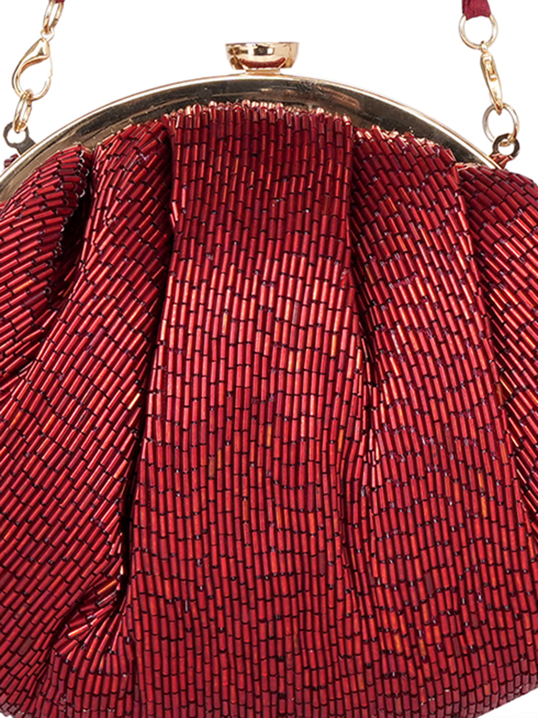 Embellished Water Resistant Half Moon Clutch