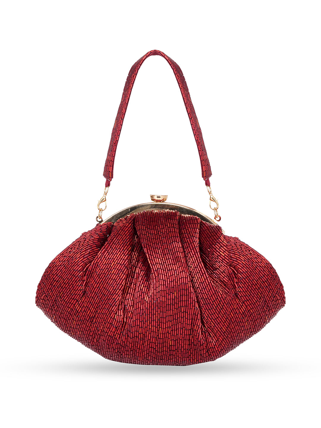 Embellished Water Resistant Half Moon Clutch