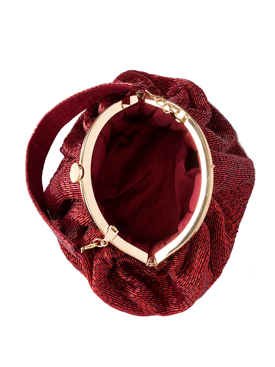 Embellished Water Resistant Half Moon Clutch