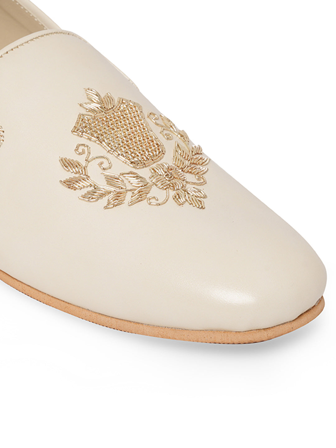 Men Embellished Lightweight Memory Foam Suede Mojaris