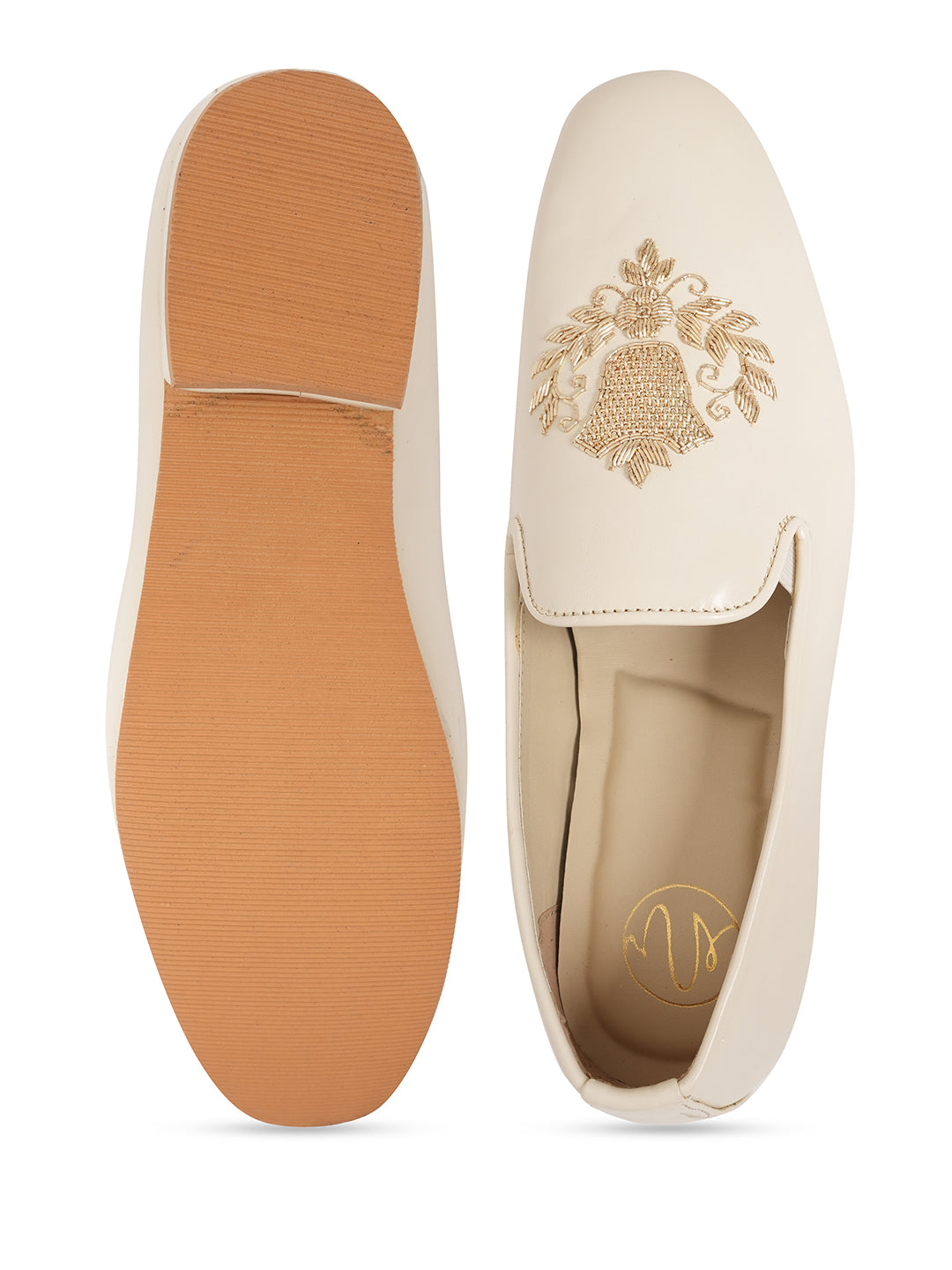Men Embellished Lightweight Memory Foam Suede Mojaris