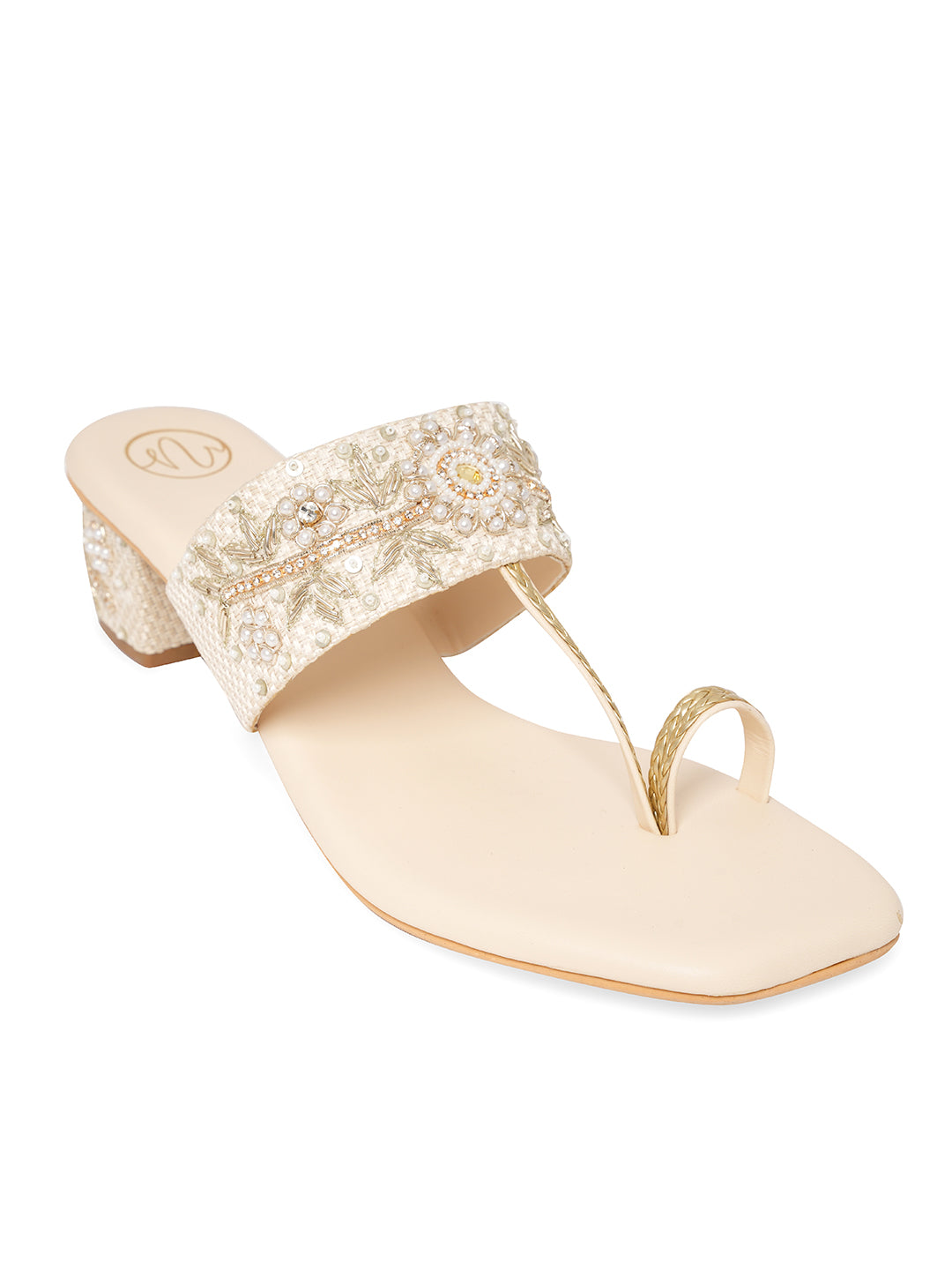 Embellished Party Block Sandals
