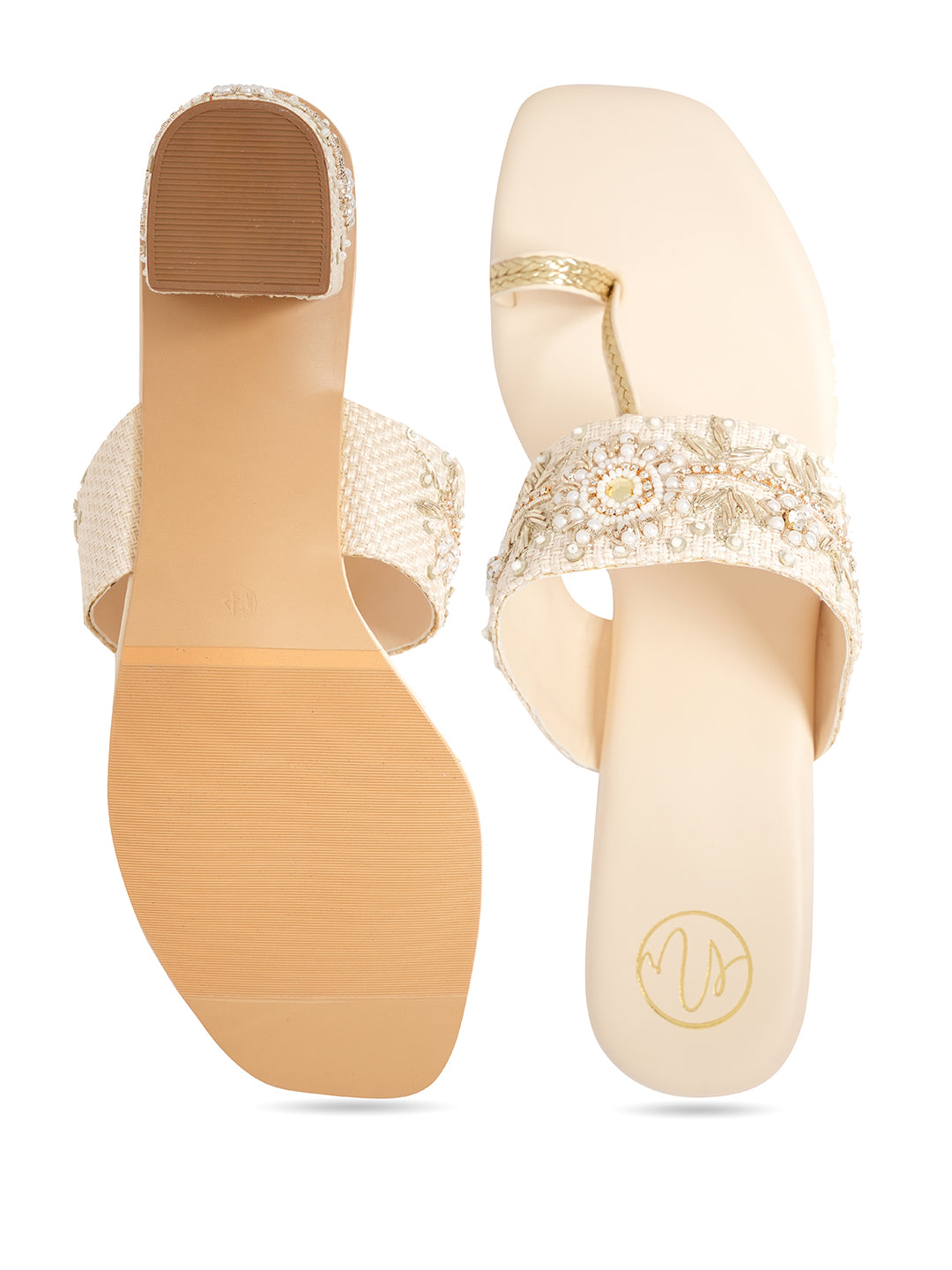 Embellished Party Block Sandals