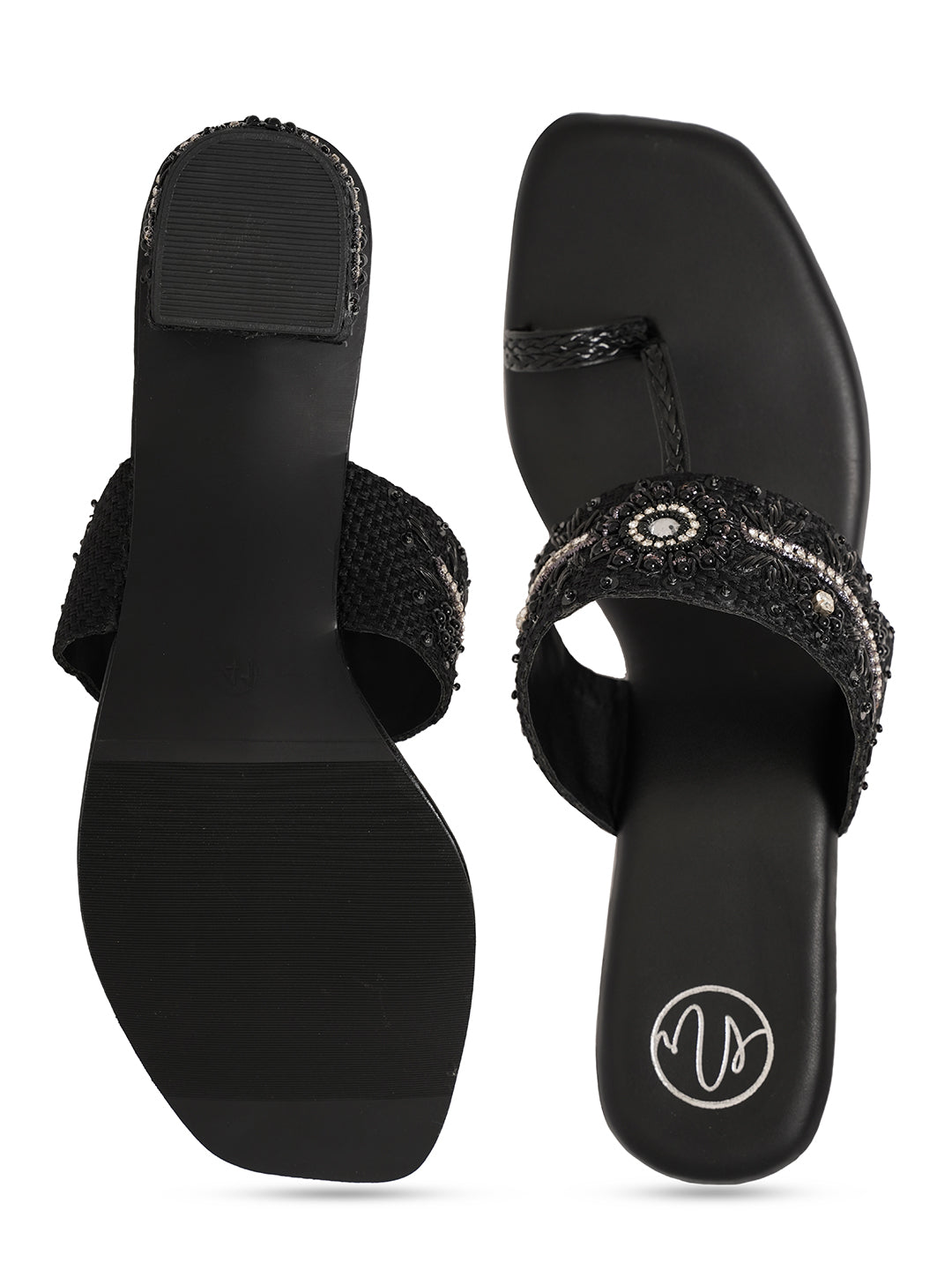 Embellished Party Block Sandals
