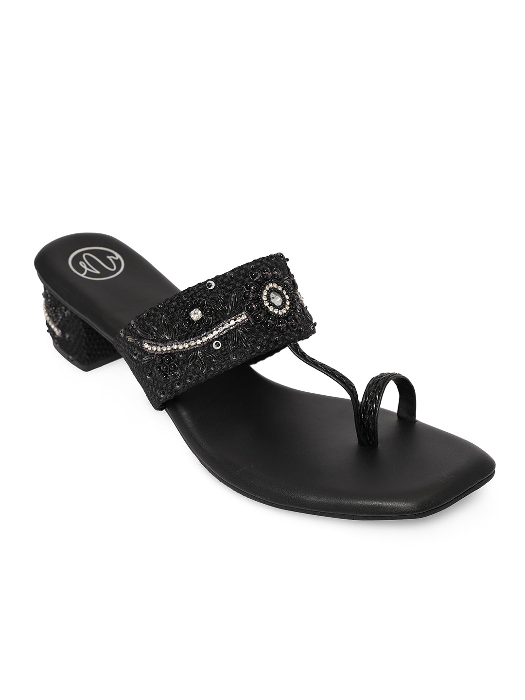 Embellished Party Block Sandals