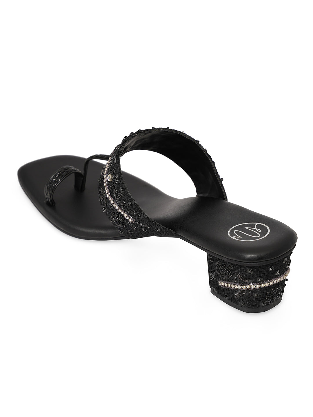 Embellished Party Block Sandals