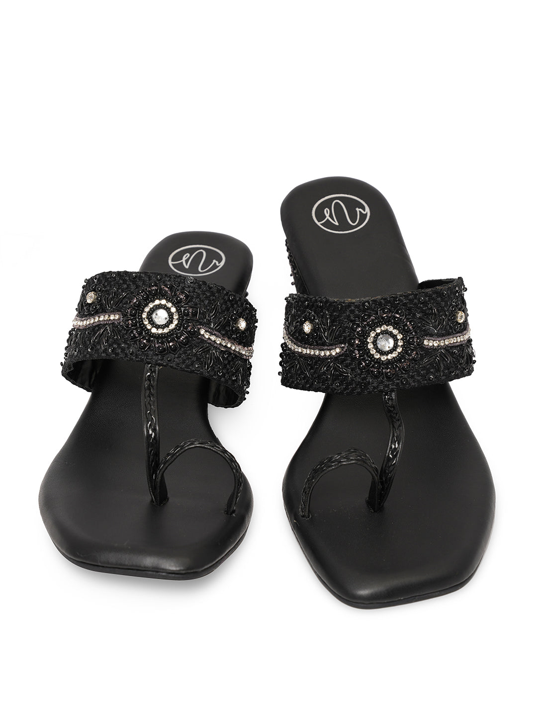 Embellished Party Block Sandals