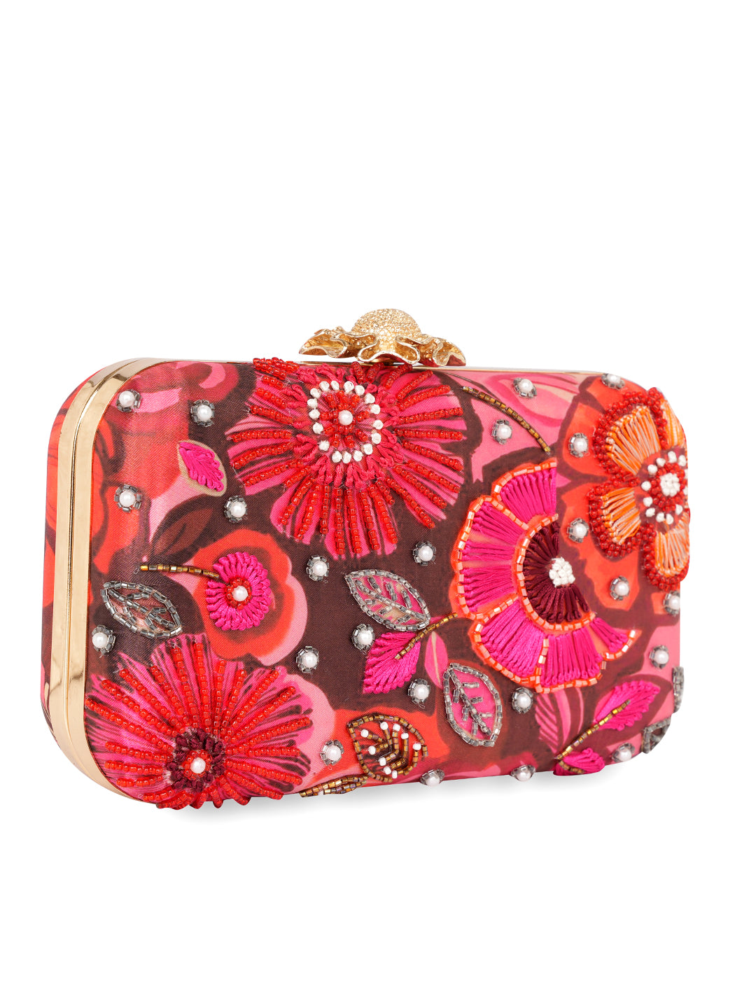 Embroidered Water Resistant Box Clutch