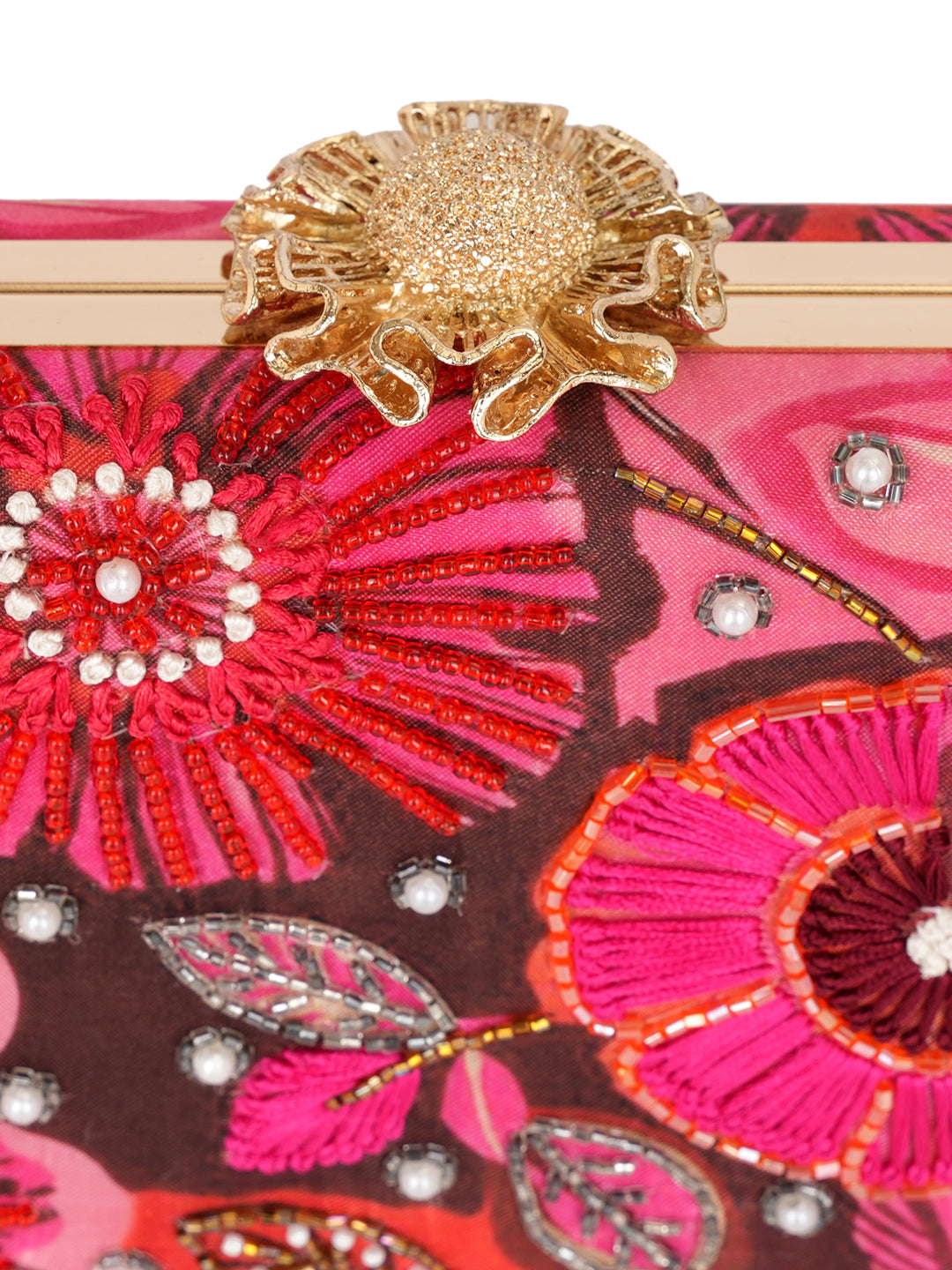 Embroidered Water Resistant Box Clutch