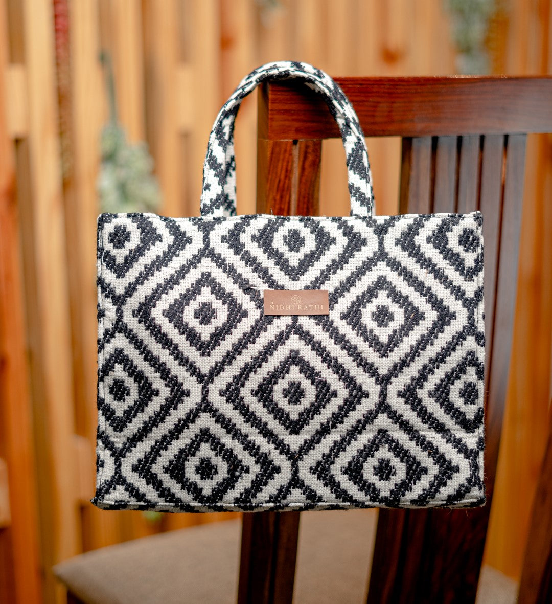 Nidhi_Rathi_Black_Striped_Shopper_Tote_Bag_With_Tasselled