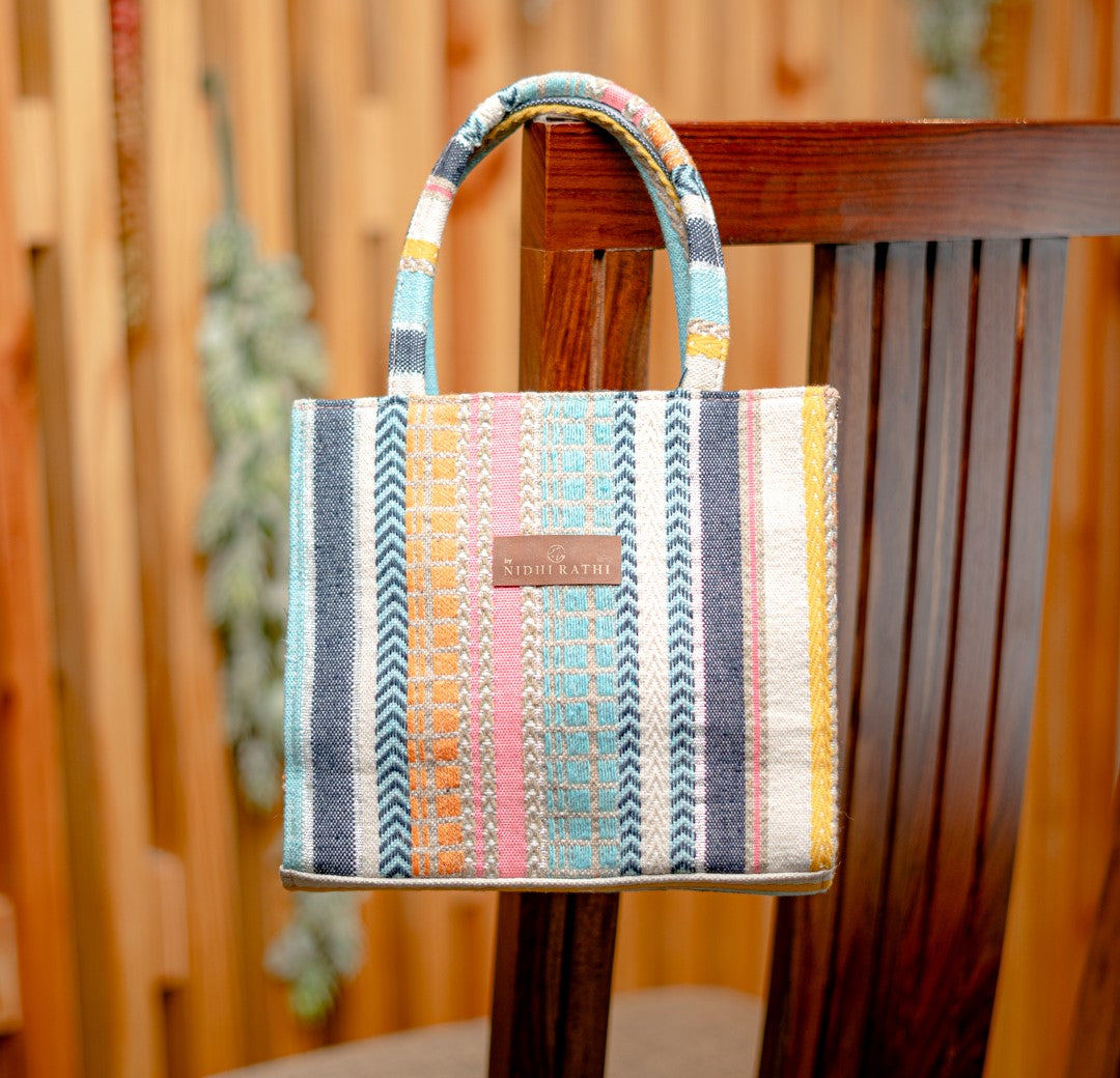 Nidhi_Rathi_Multicoloured_Striped_Structured_Tote_Bag_With_Cut_Work
