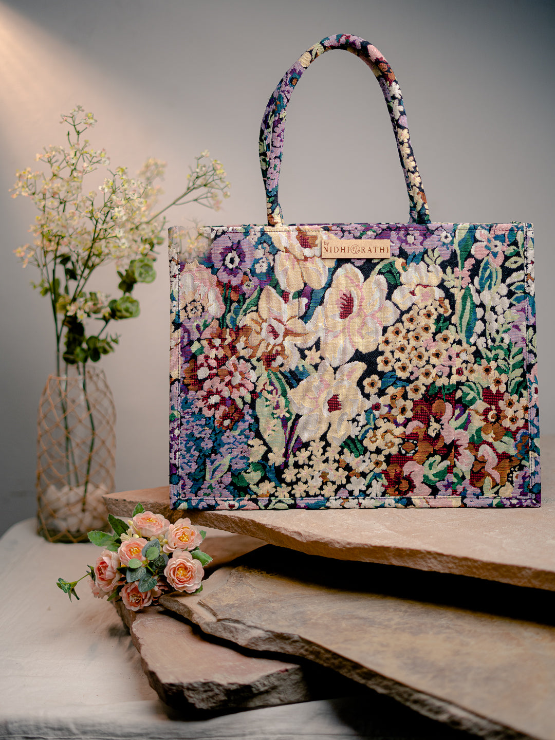 Nidhi_Rathi_Floral_Printed_Structured_Handheld_Bag