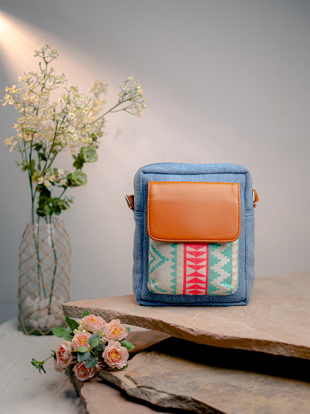 Nidhi_Rathi_Blue_Printed_Structured_Handheld_Bag_With_Cut_Work