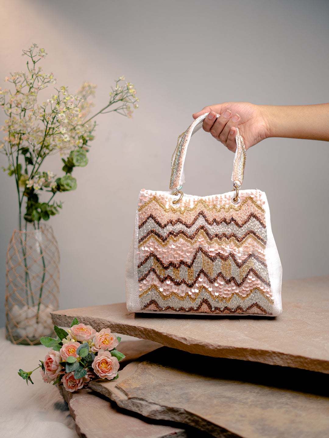 Nidhi_Rathi_White_Structured_Tote_Bag_With_Tasselled