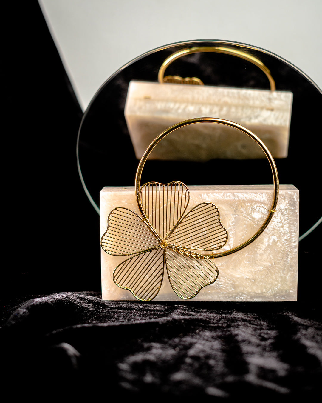 Beige_Solid_Party_Box_Clutches_With_Attractive_Brass_Handle_Nidhi_Rathi