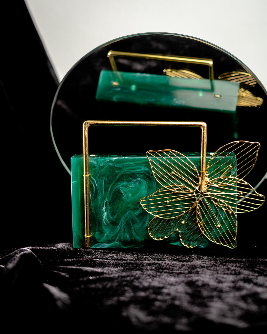 Green_Solid_Party_Box_Clutches_With_Attractive_Brass_Handle_Nidhi_Rathi