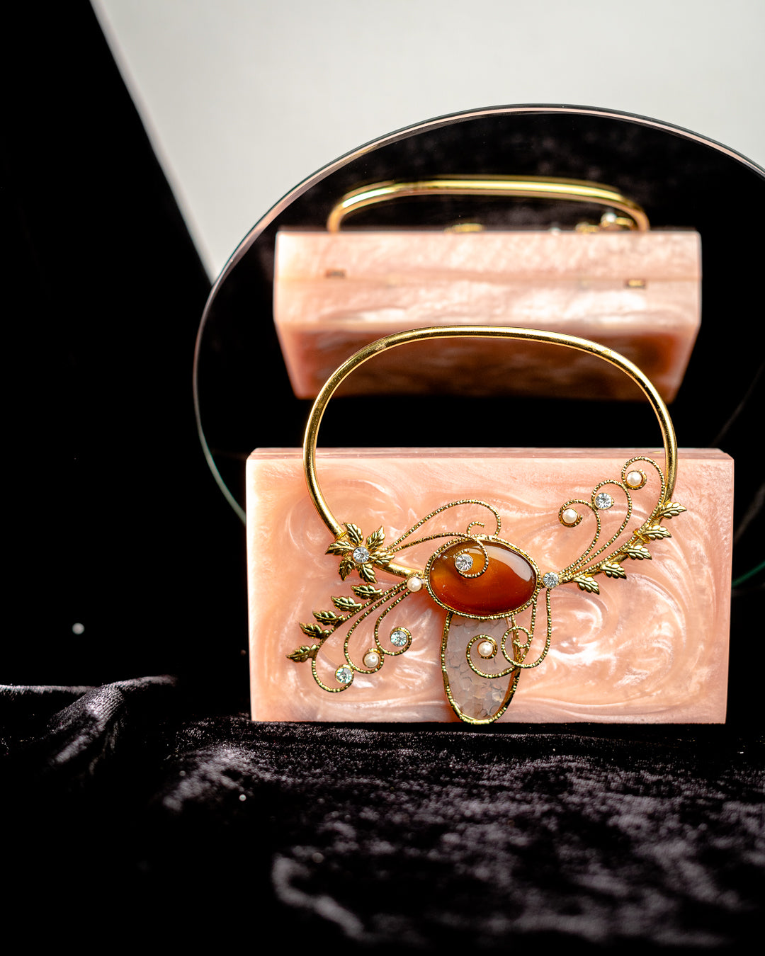 Pink_Solid_Party_Box_Clutches_With_Attractive_Brass_Handle_Nidhi_Rathi