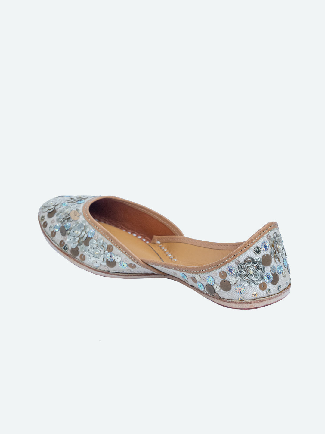 NR By Nidhi Rathi Women Grey Hand Embroidered Mojaris