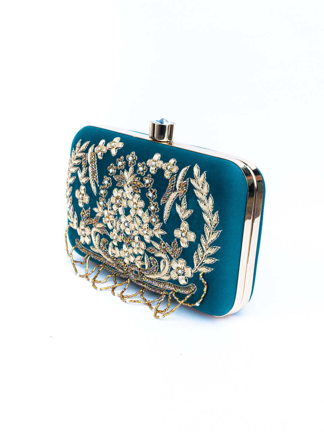 Blue_&_Beige_Embroidered_Quilted_Box_Clutch_Nidhi_Rathi