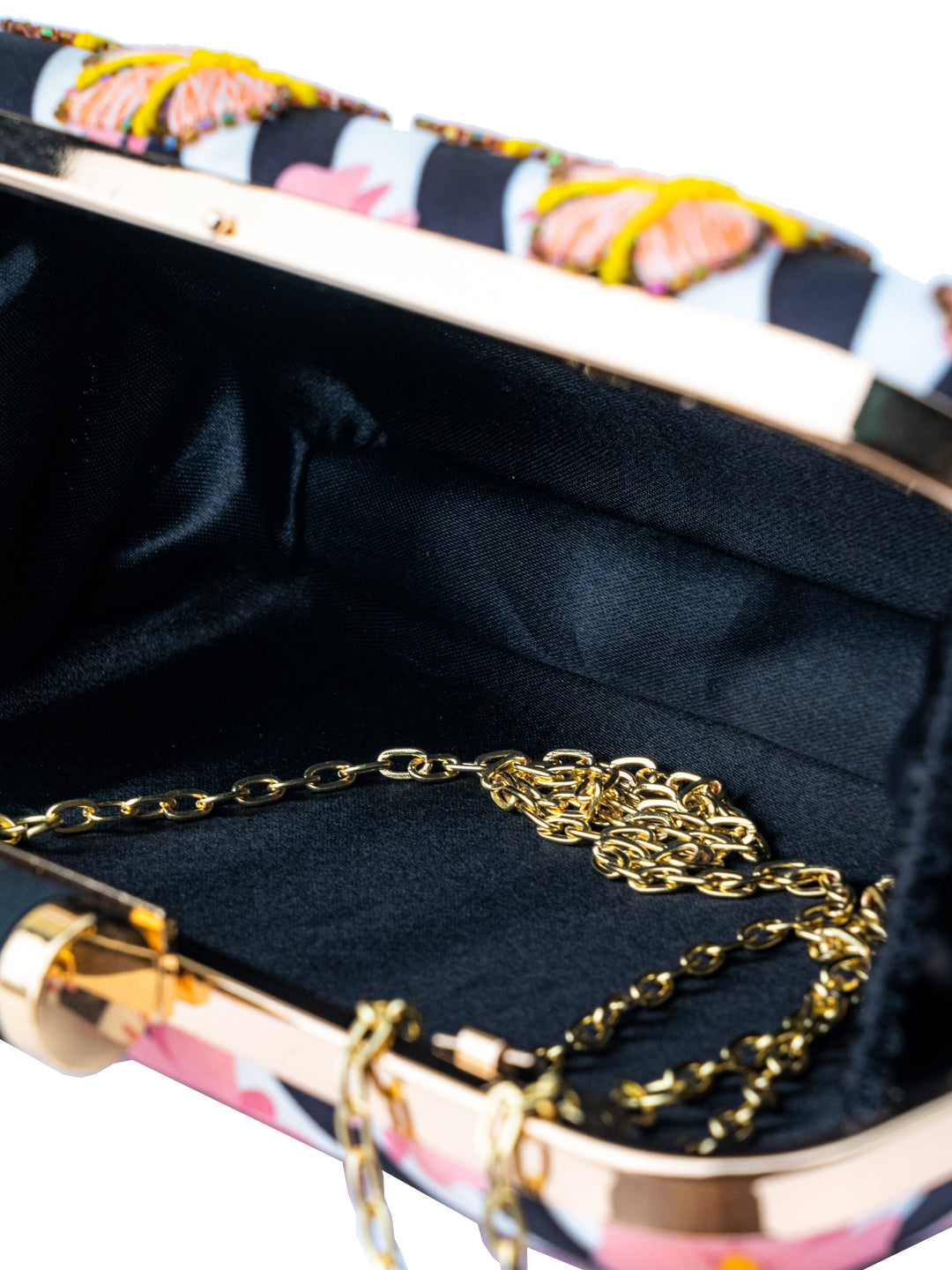 NR By Nidhi Rathi Black &amp; White Embroidered Box Clutch