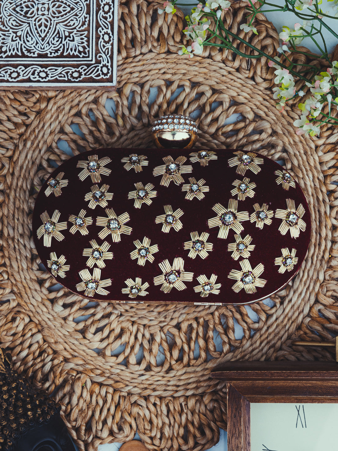 Nidhi_Rathi_Maroon_White_Embroidered_Box_Clutch