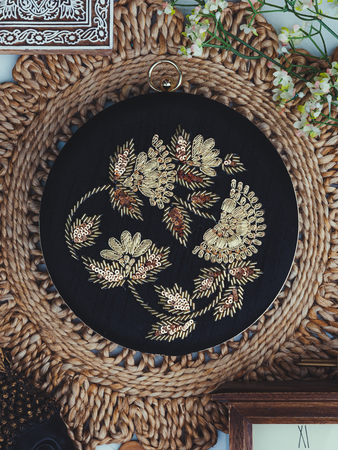 Black_&_Gold-Toned_Embroidered_Embellished_Box_Clutch_Nidhi_Rathi