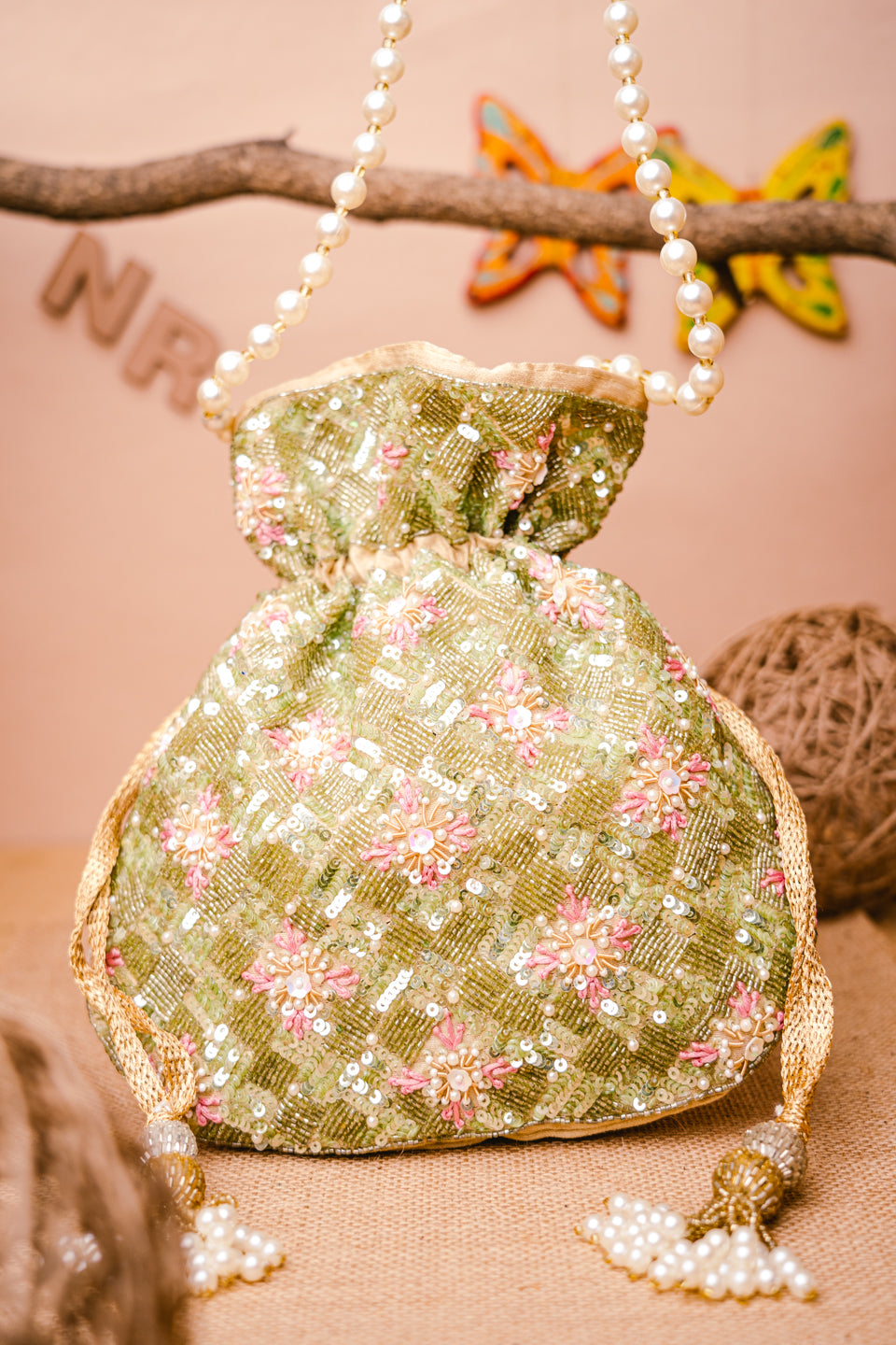 White_Green_Embroidered_Potli_Clutch_nidhi_rathi