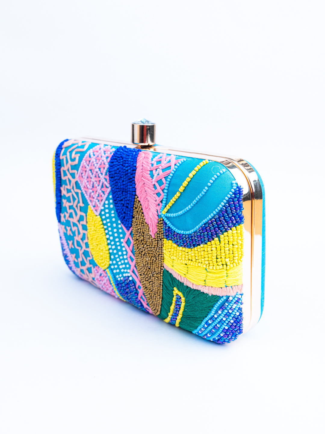 NR By Nidhi Rathi Women Blue Embellished Clutch
