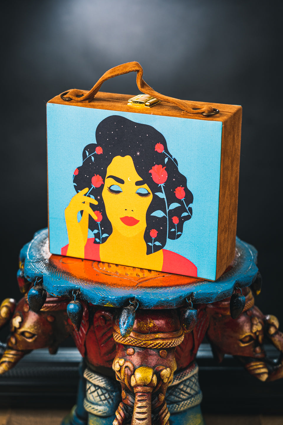 Nidhi_Rathi_Women_Blue_Mustard_Digital_Printed_Box_Clutch