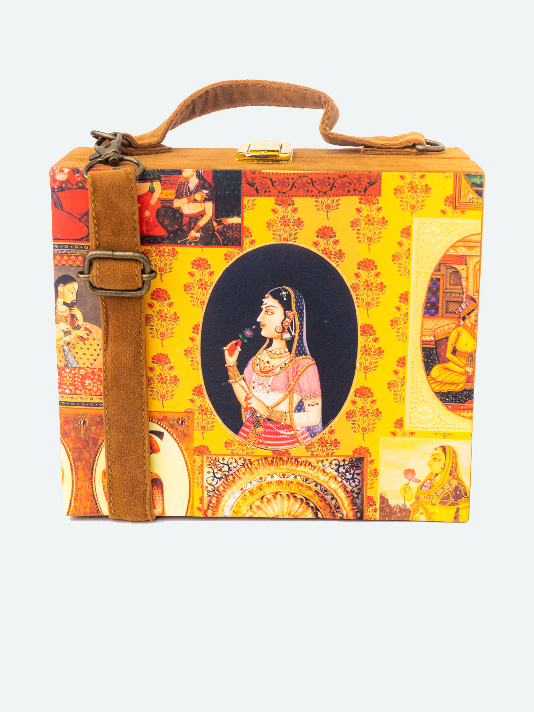 Nidhi_Rathi_Orange_Black_Printed_Box_Clutch