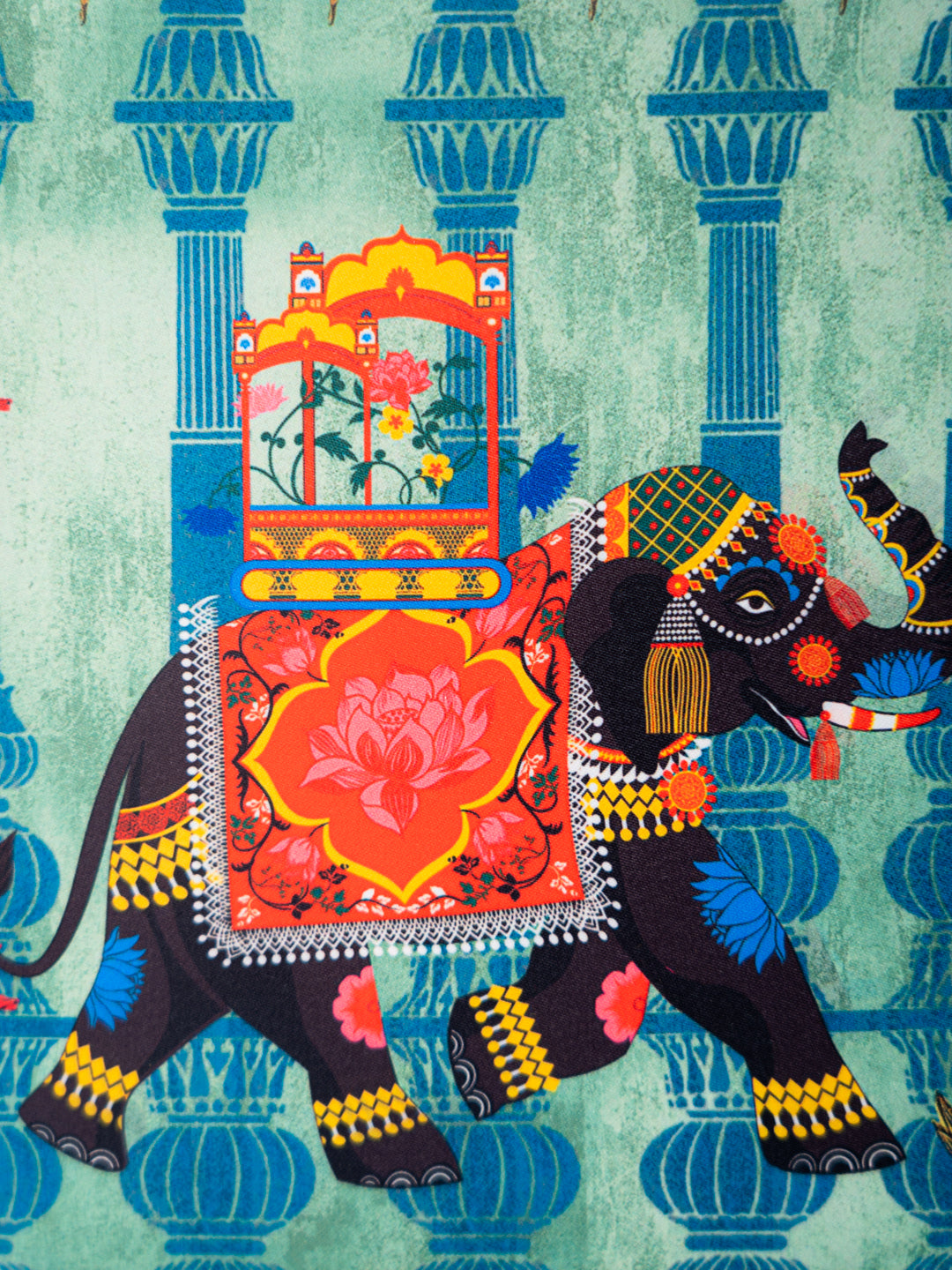 Nidhi_Rathi_Turquoise_Blue_Orange_Printed_Box_Clutch