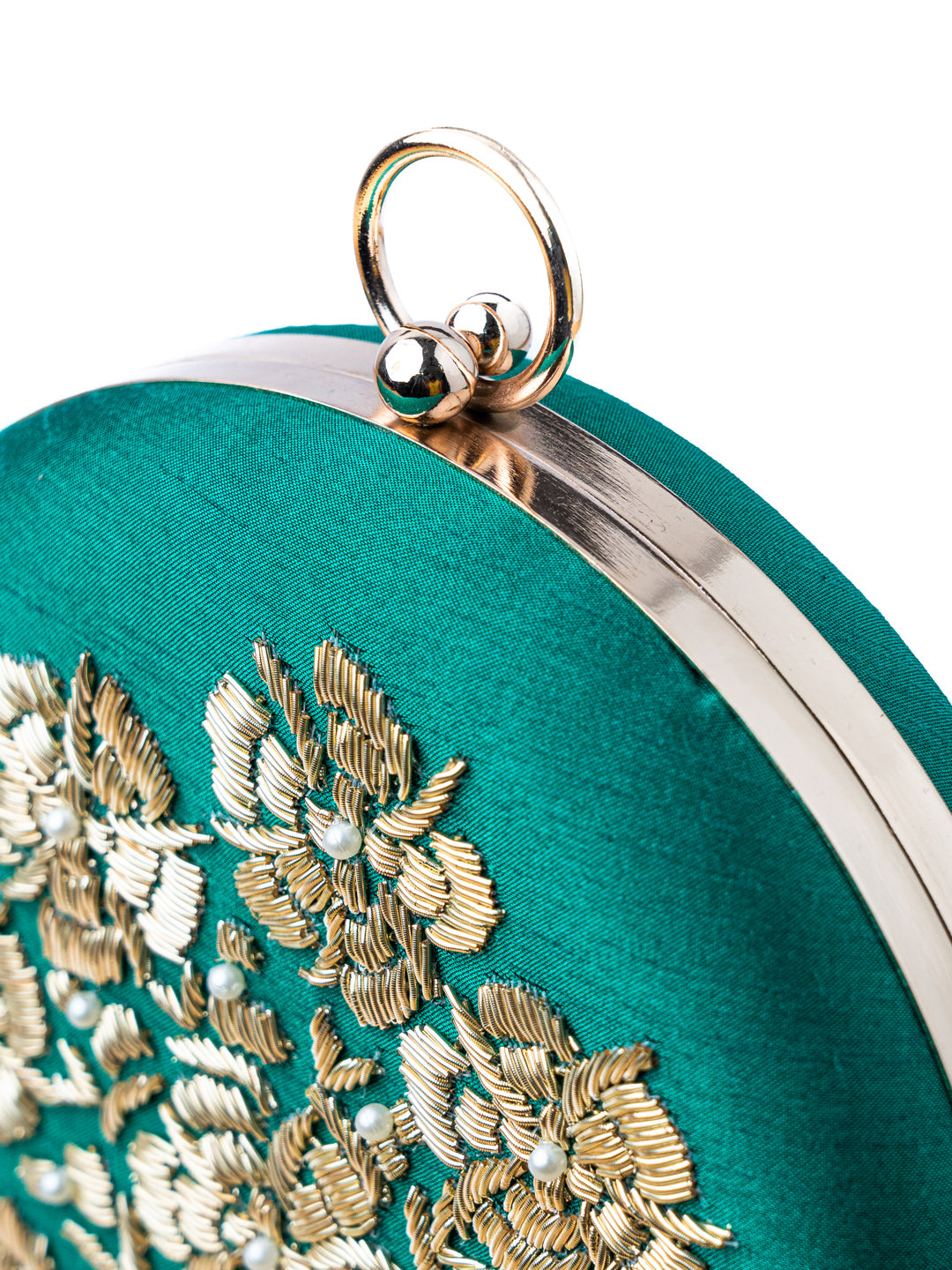 Nidhi_Rathi_Green_Gold-Toned_Embroidered_Box_Clutch