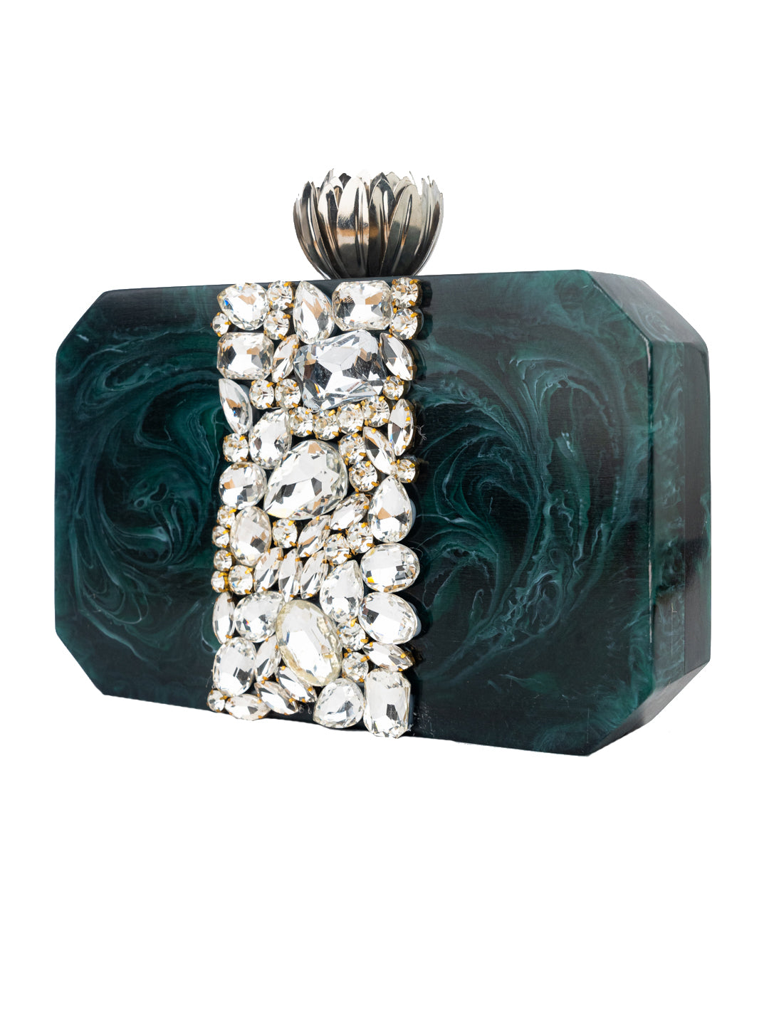 Green_Embellished_Box_Clutch_Nidhi_Rathi