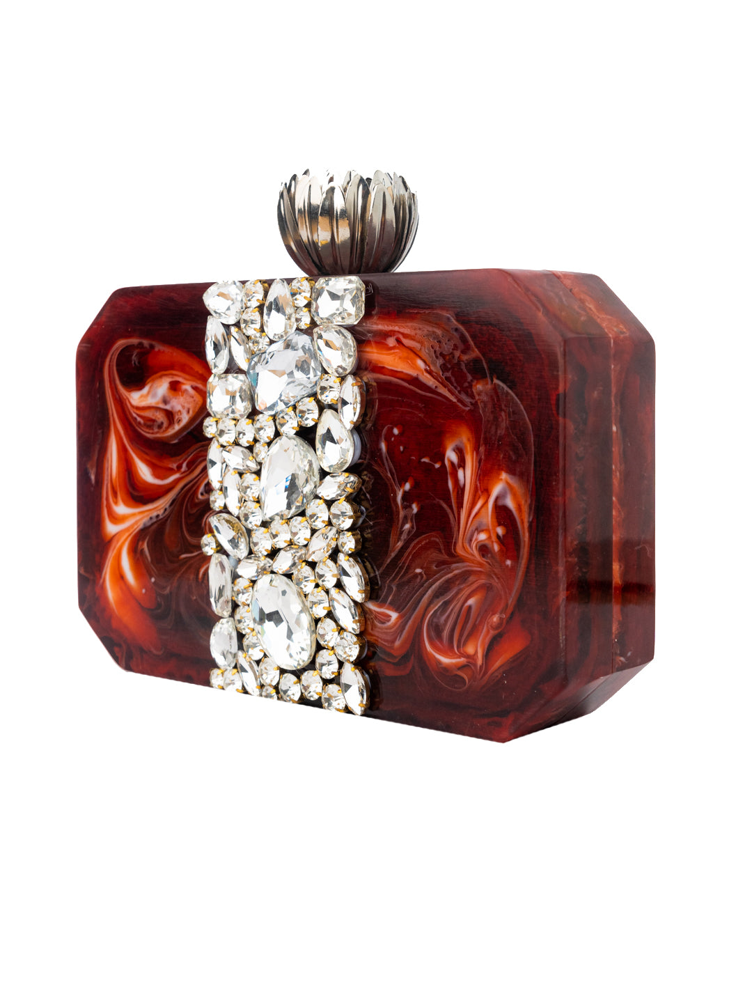 Nidhi_Rathi_Maroon_Silver-Toned_Embellished_Box_Clutch