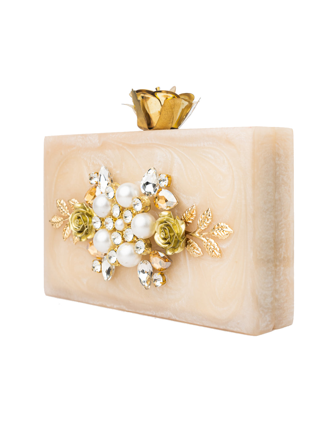 Peach-Coloured_&_White_Embellished_Box_Clutch_Nidhi_Rathi